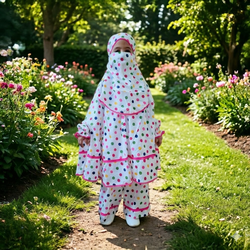 Kids Cotton Khimar Set KCK112